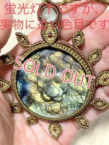 画像12: Golden lion〜大判彫刻ラブラドライト・ヒデナイト・ガーデンルチルクォーツ (12)