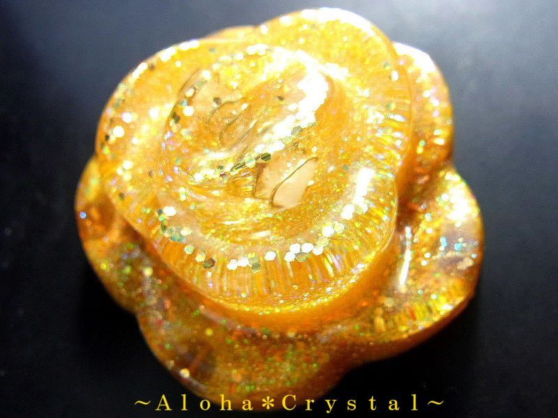 幸せの黄色いバラのオルゴナイト（水晶＆アンバー） - Aloha＊Crystal